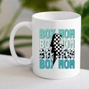 Boy Mom White Ceramic Mug
